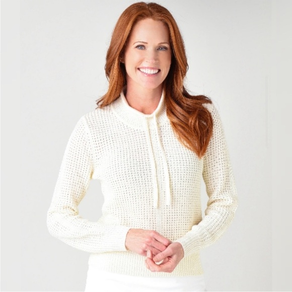 PETER MILLAR KENNEDY WAFFLE STITCH POPOVER SWEATER Size Small - Picture 1 of 13